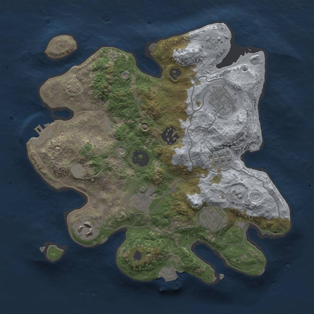 Rust Map: Procedural Map, Size: 2750, Seed: 8536227, 13 Monuments