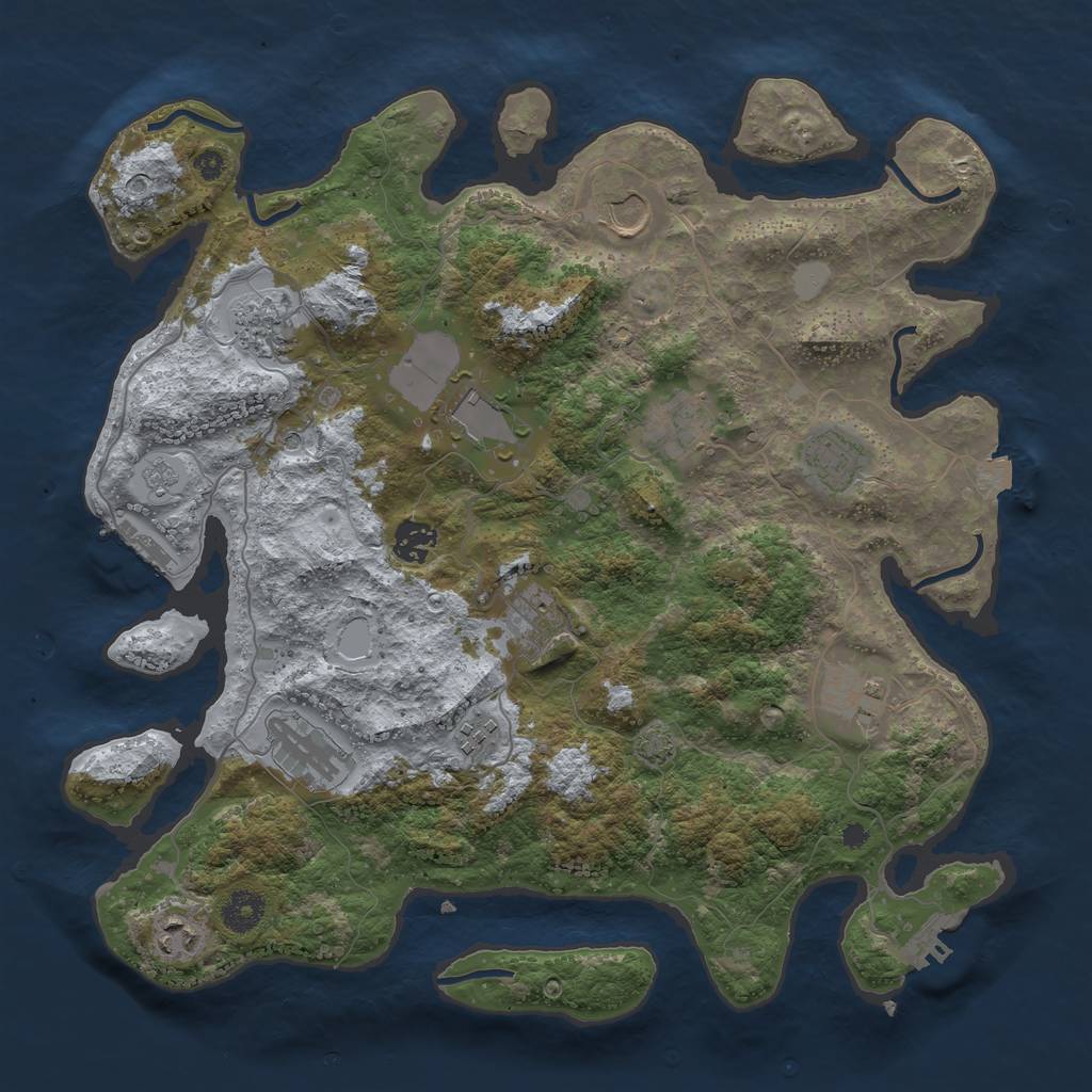 Rust Map: Procedural Map, Size: 3800, Seed: 209, 19 Monuments