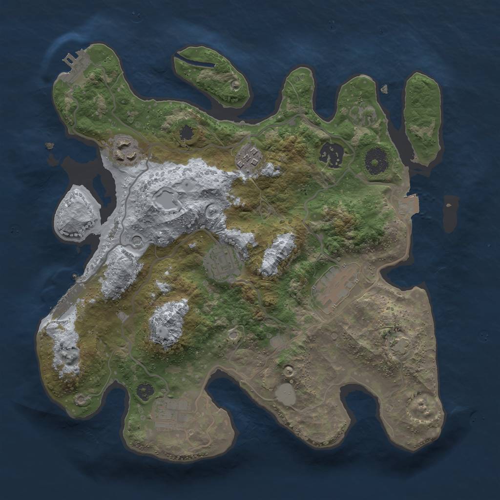 Rust Map: Procedural Map, Size: 3000, Seed: 1783202310, 13 Monuments