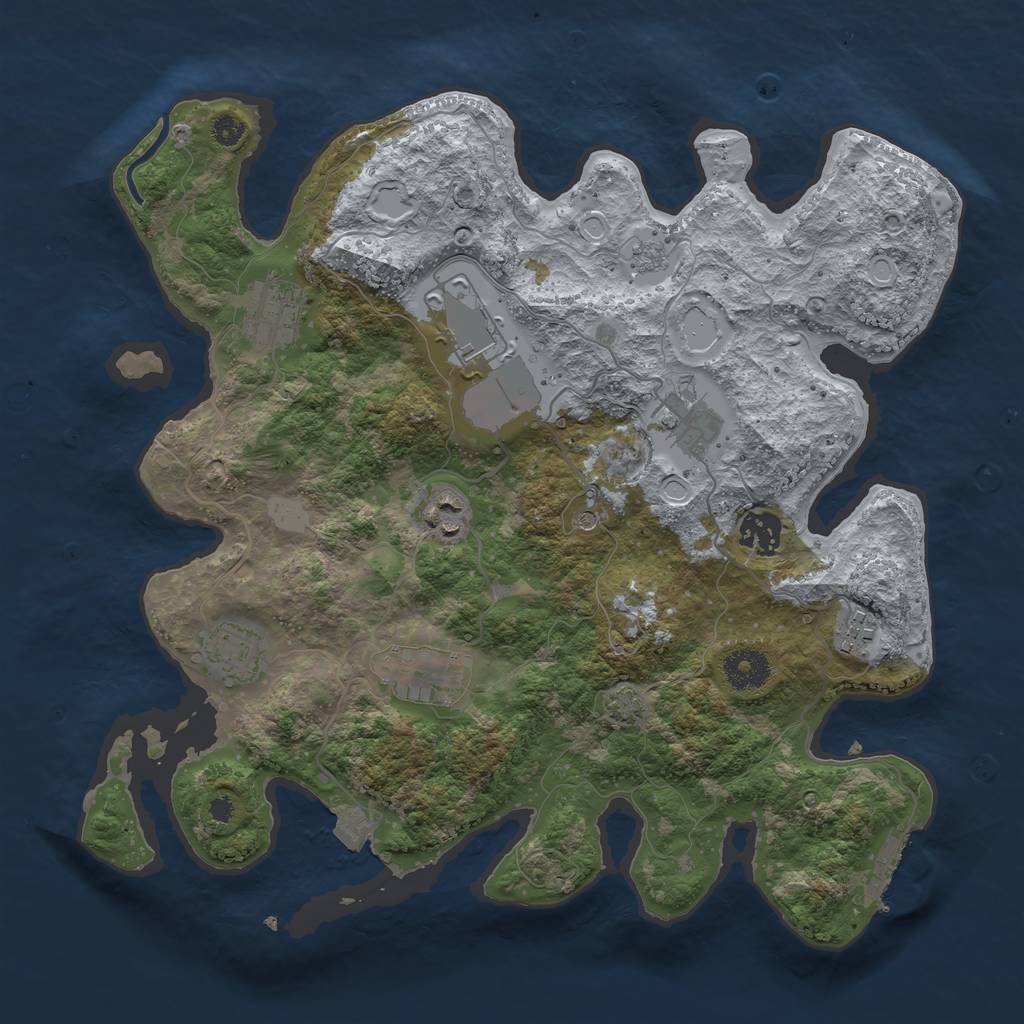 Rust Map: Procedural Map, Size: 3500, Seed: 856110964, 15 Monuments