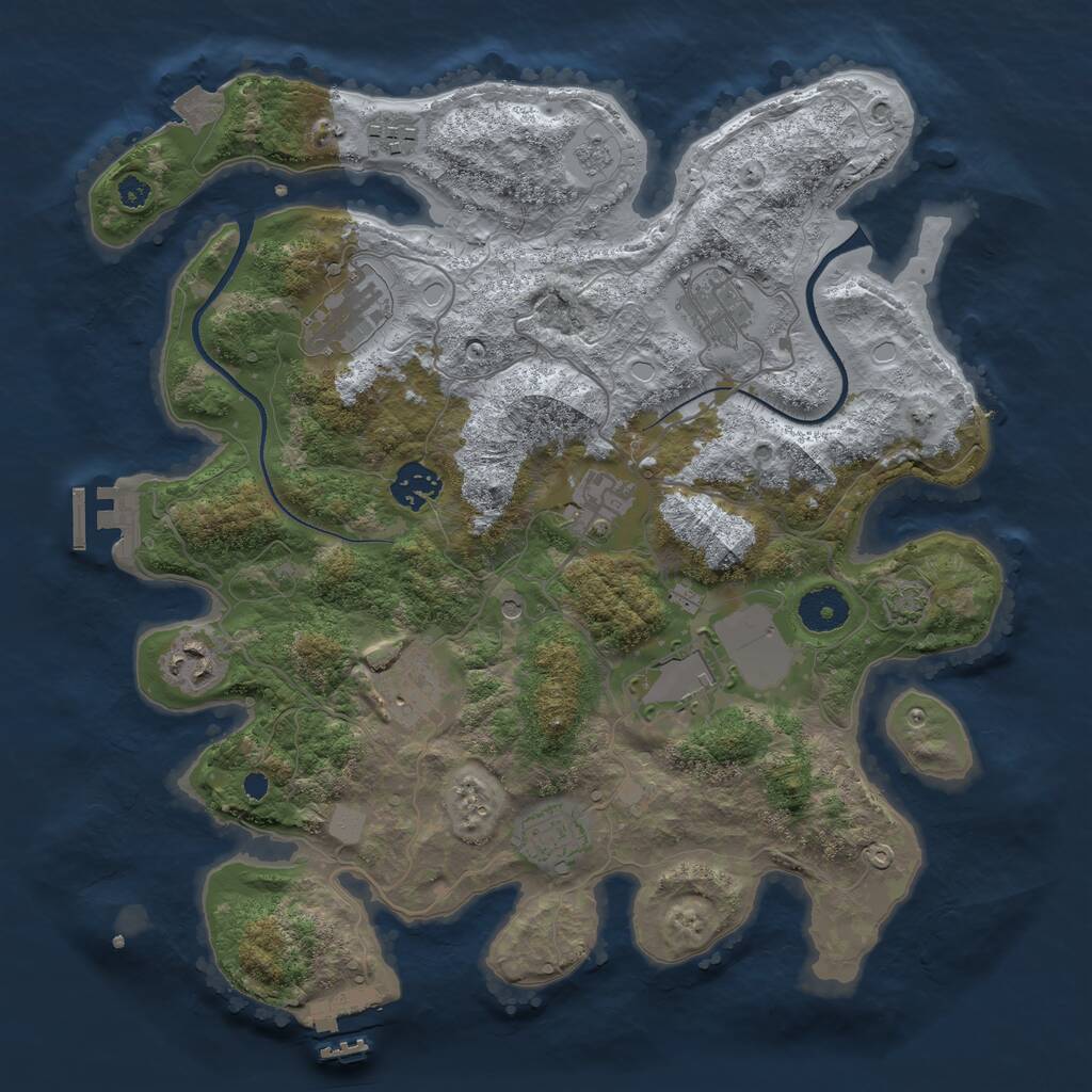 Rust Map: Procedural Map, Size: 3500, Seed: 87508, 15 Monuments