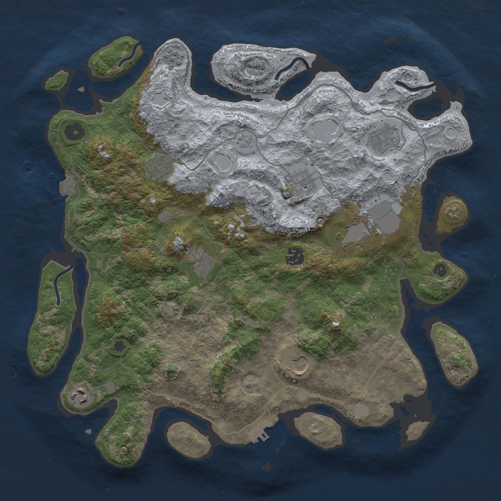 Rust Map: Procedural Map, Size: 4000, Seed: 1877821342, 16 Monuments