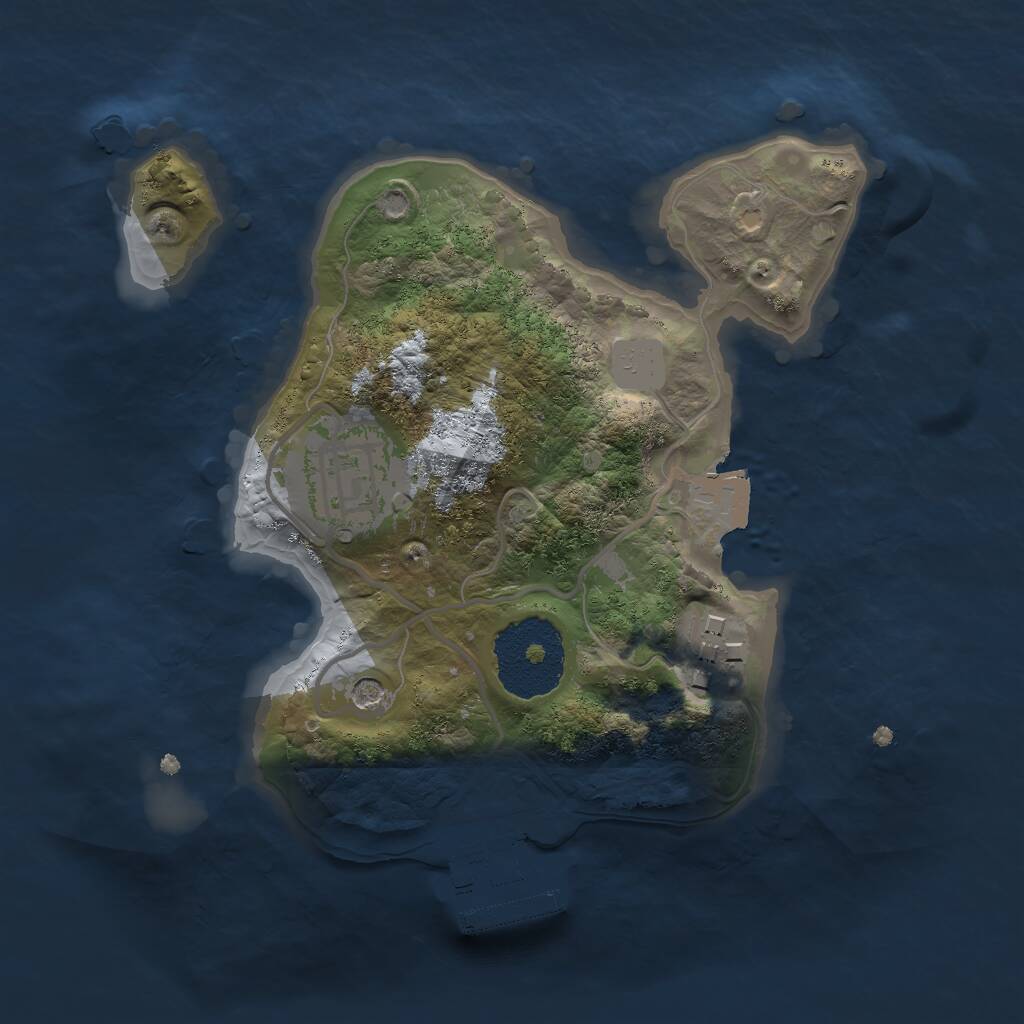 Rust Map: Procedural Map, Size: 2046, Seed: 1546178001, 5 Monuments