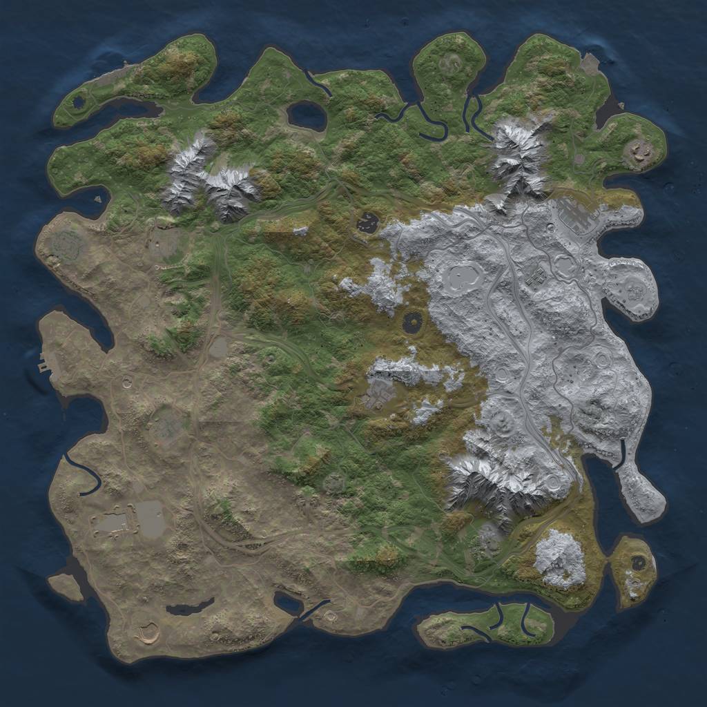 Rust Map: Procedural Map, Size: 5000, Seed: 527279470, 19 Monuments