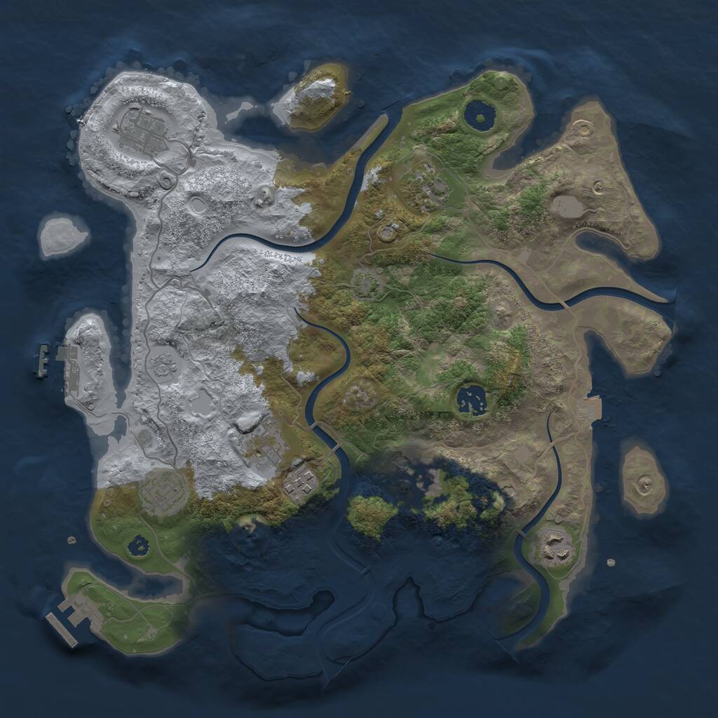 Rust Map: Procedural Map, Size: 3500, Seed: 807685770, 14 Monuments