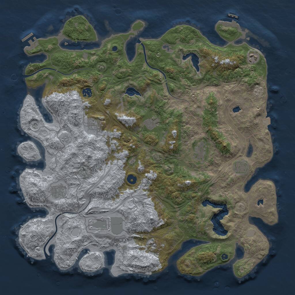Rust Map: Procedural Map, Size: 4555, Seed: 20021, 16 Monuments