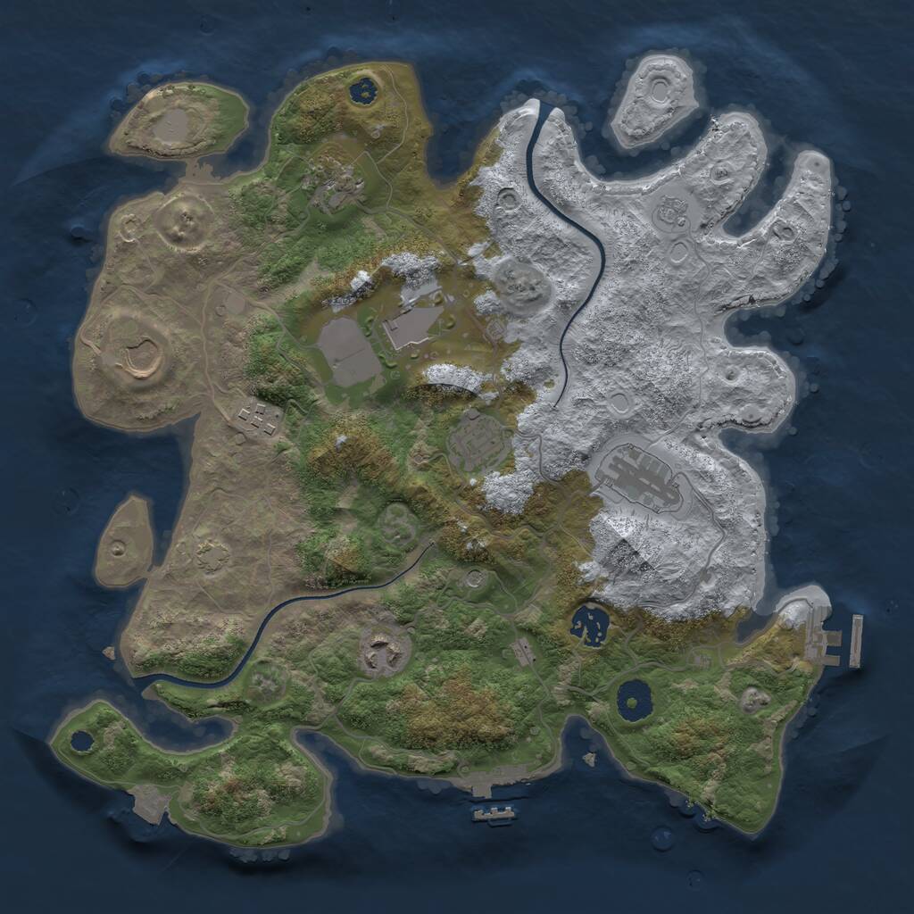 Rust Map: Procedural Map, Size: 3500, Seed: 754713572, 14 Monuments