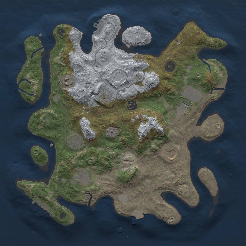 Rust Map: Procedural Map, Size: 3500, Seed: 1347932477, 16 Monuments
