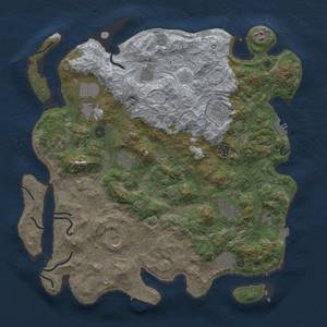 Thumbnail Rust Map: Procedural Map, Size: 4300, Seed: 77489339, 19 Monuments