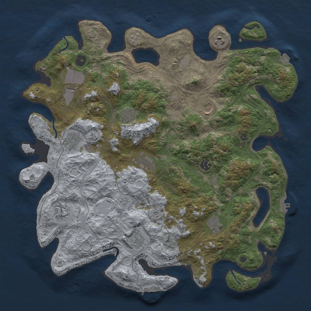 Rust Map: Procedural Map, Size: 4250, Seed: 1716900737, 19 Monuments