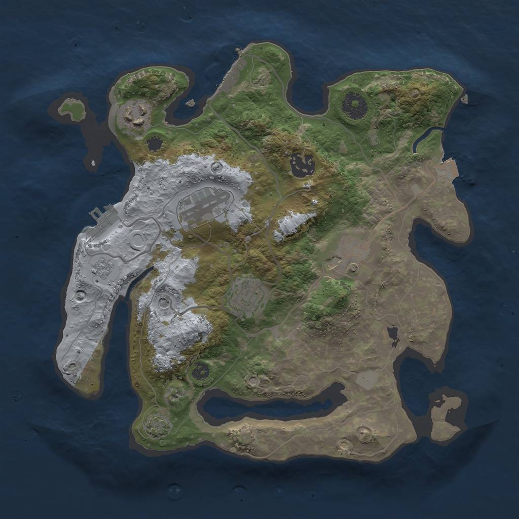 Rust Map: Procedural Map, Size: 3000, Seed: 1855699218, 13 Monuments