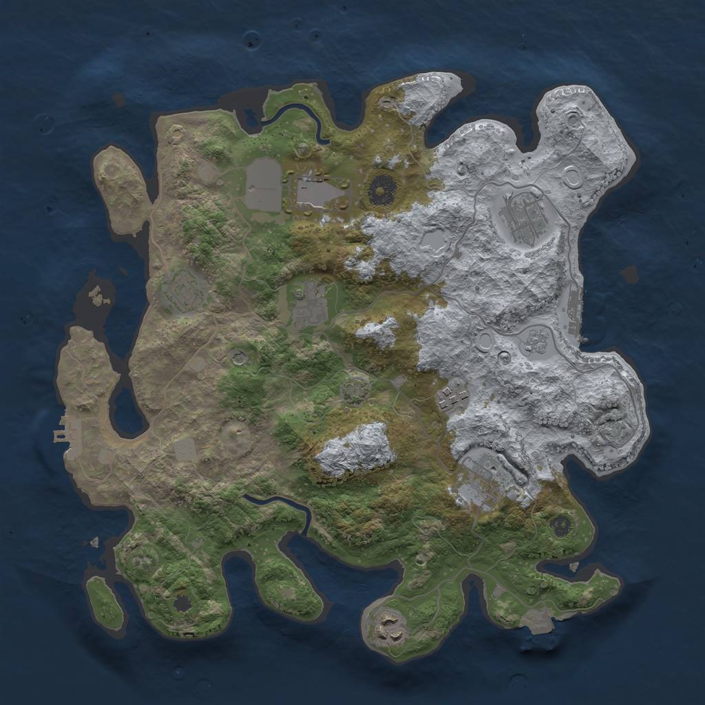 Rust Map: Procedural Map, Size: 3500, Seed: 174245709, 15 Monuments