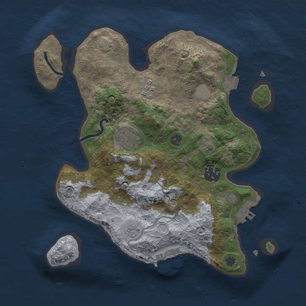 Rust Map: Procedural Map, Size: 2699, Seed: 6738, 11 Monuments