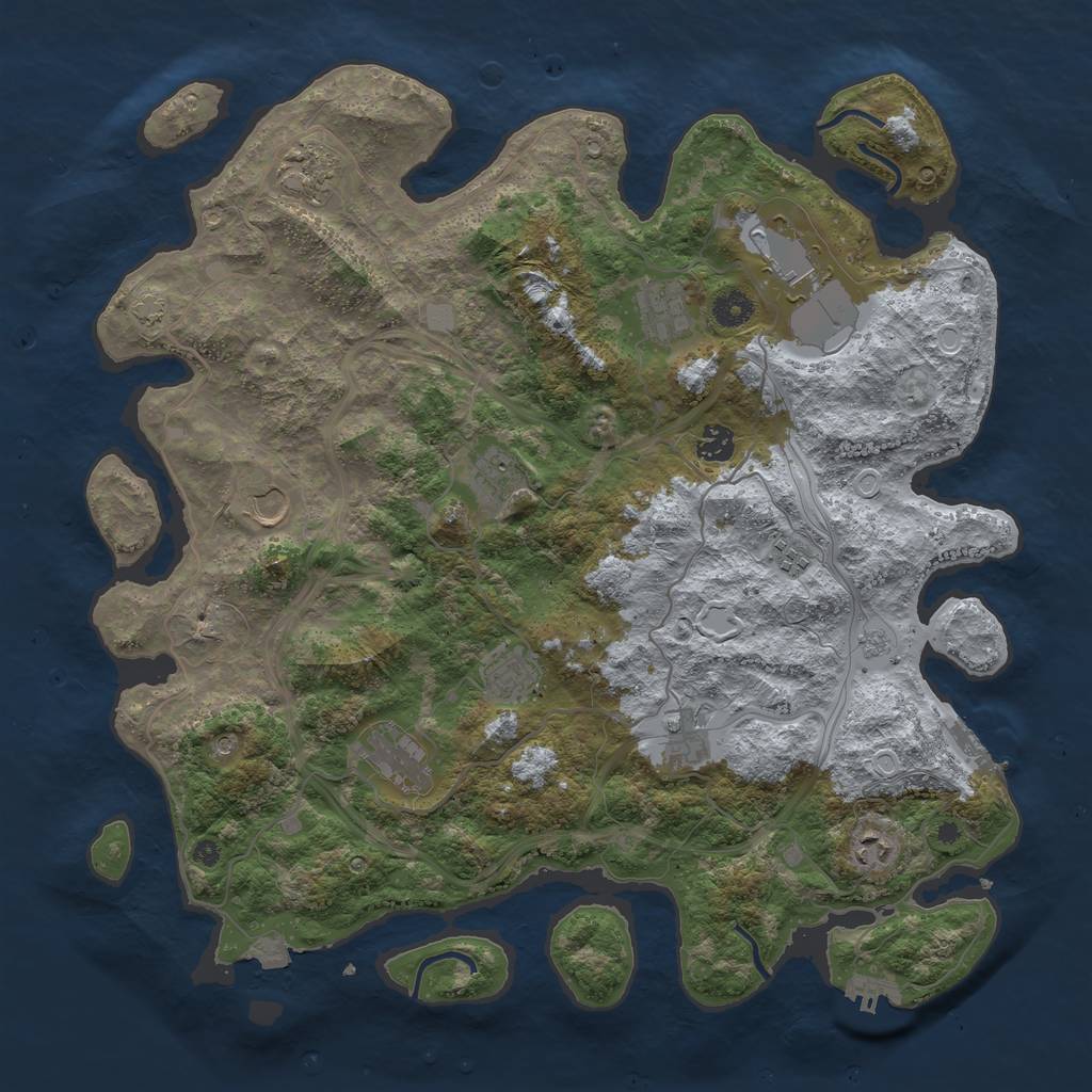 Rust Map: Procedural Map, Size: 4250, Seed: 1059362084, 19 Monuments