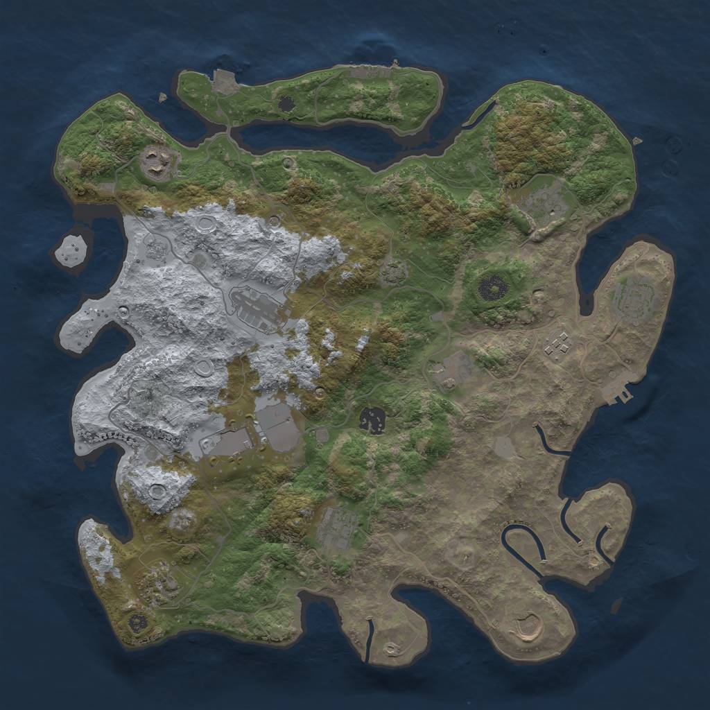 Rust Map: Procedural Map, Size: 3850, Seed: 9670381, 19 Monuments