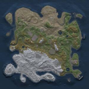 Thumbnail Rust Map: Procedural Map, Size: 3700, Seed: 1598571979, 13 Monuments