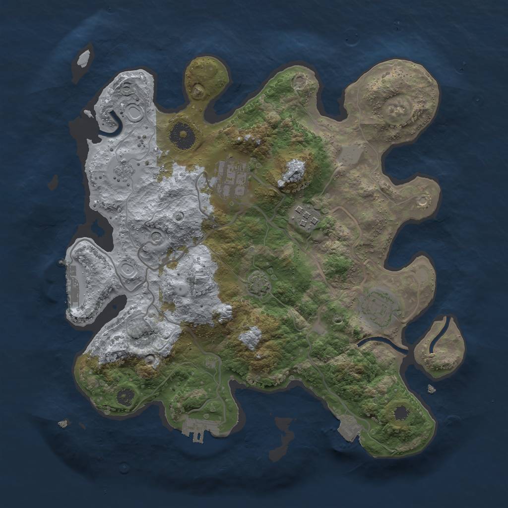 Rust Map: Procedural Map, Size: 3000, Seed: 1422366915, 11 Monuments