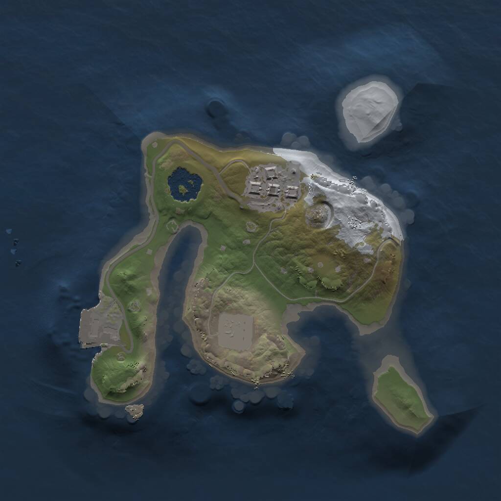 Rust Map: Procedural Map, Size: 1500, Seed: 1361121, 2 Monuments