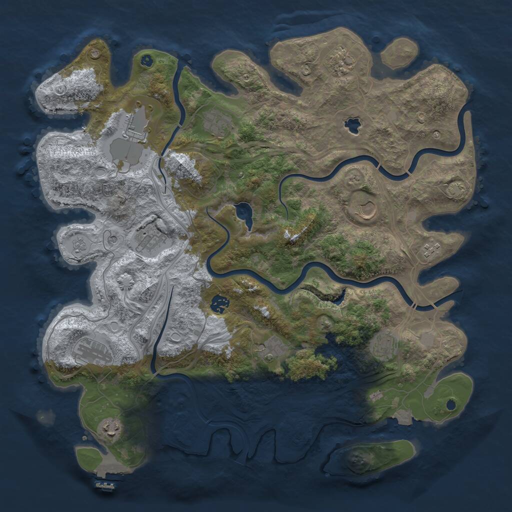 Rust Map: Procedural Map, Size: 4250, Seed: 1921519334, 16 Monuments