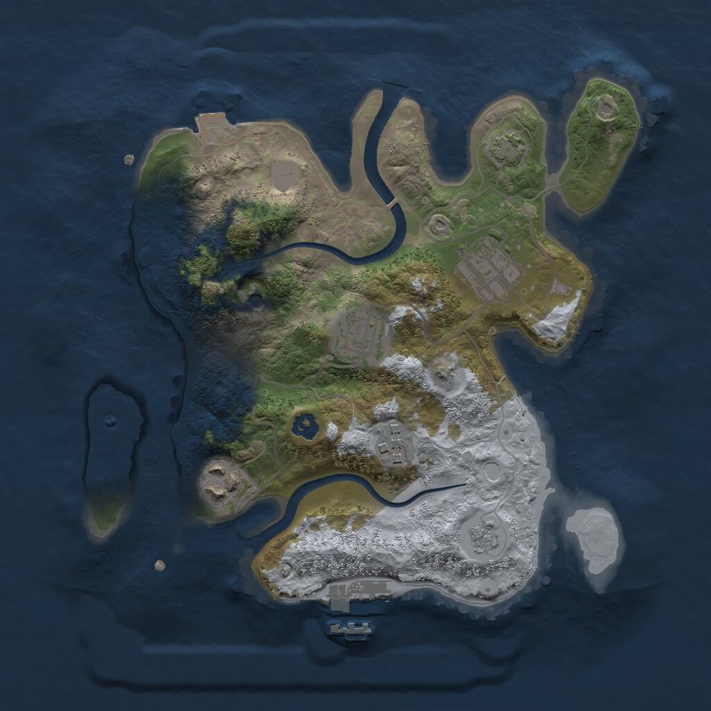 Rust Map: Procedural Map, Size: 2700, Seed: 42411, 9 Monuments