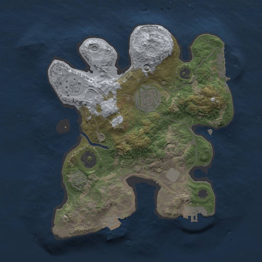 Rust Map: Procedural Map, Size: 2400, Seed: 342331370, 8 Monuments