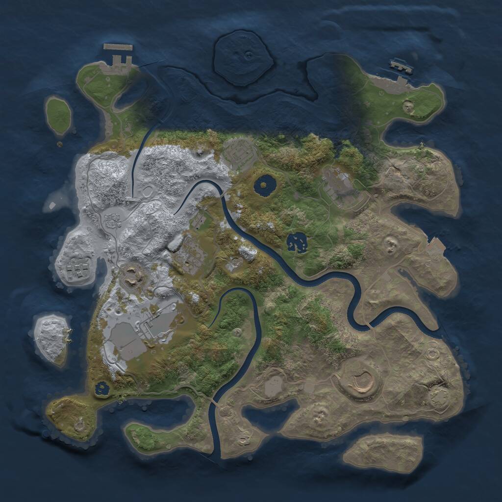 Rust Map: Procedural Map, Size: 3500, Seed: 92626154, 14 Monuments