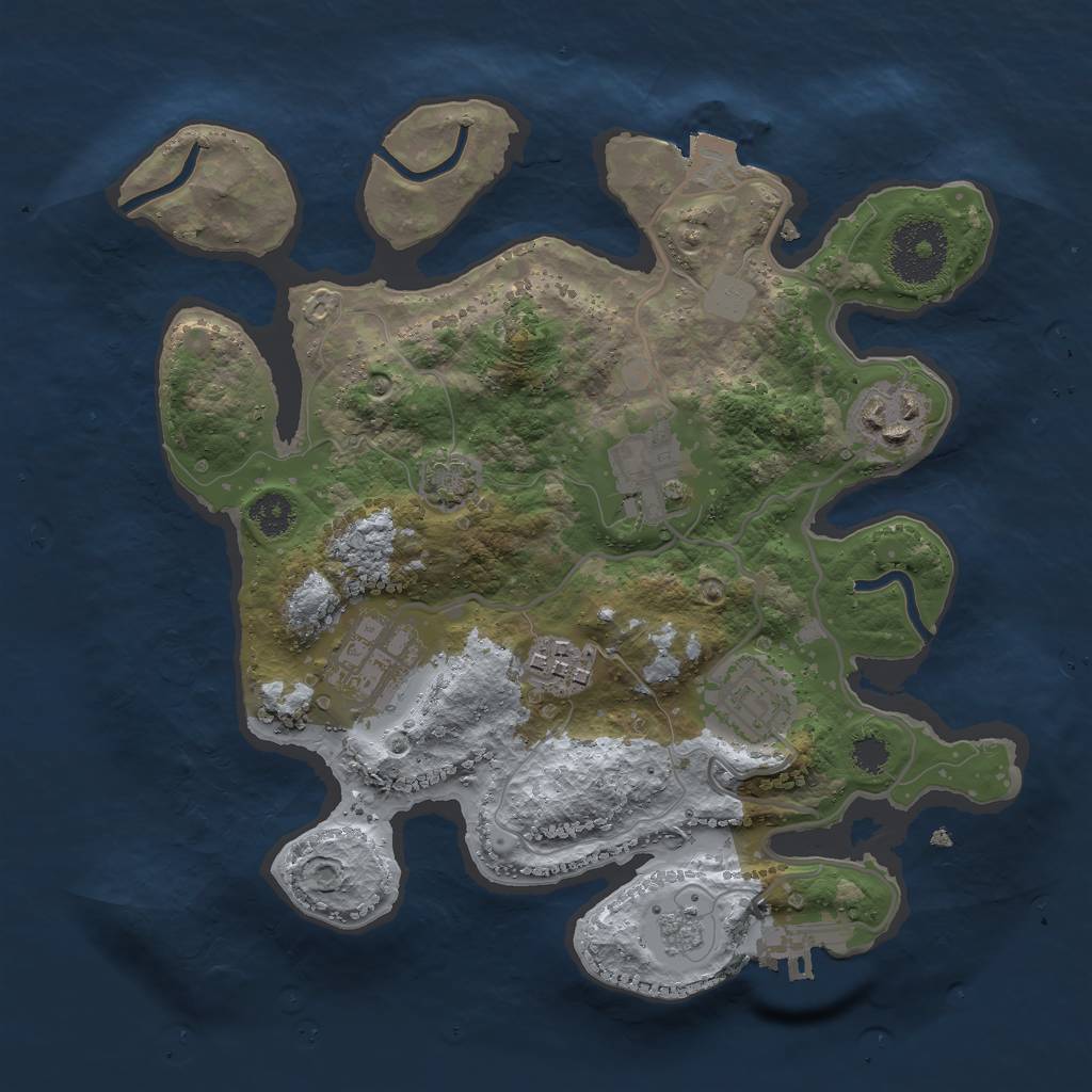 Rust Map: Procedural Map, Size: 2700, Seed: 1315894370, 11 Monuments