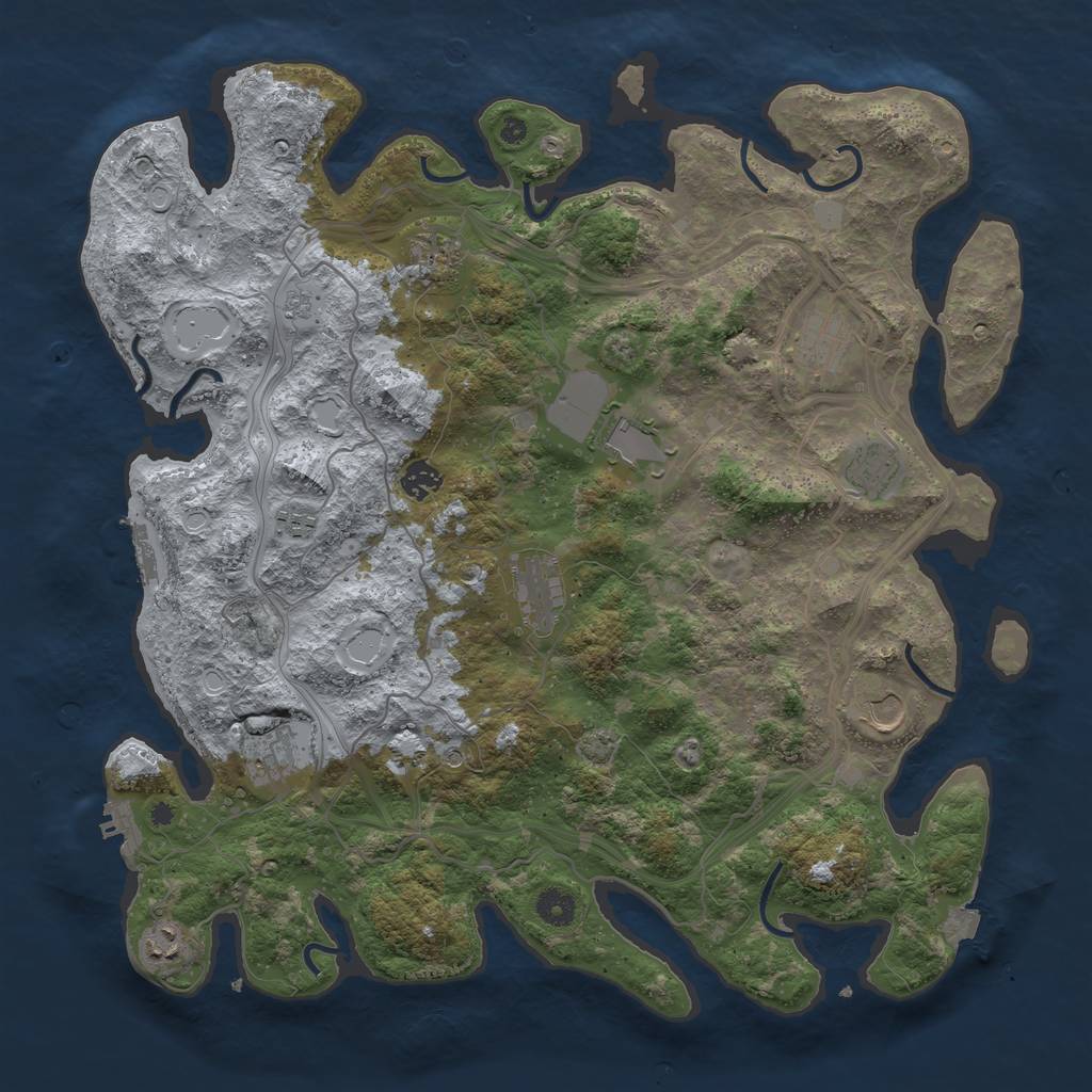Rust Map: Procedural Map, Size: 4250, Seed: 243555889, 18 Monuments