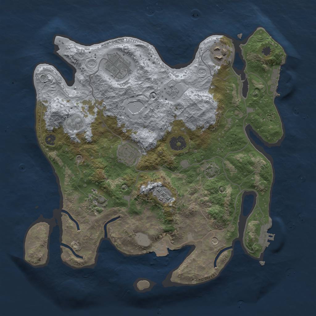 Rust Map: Procedural Map, Size: 3000, Seed: 1348109915, 13 Monuments