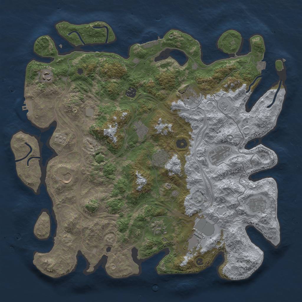 Rust Map: Procedural Map, Size: 4250, Seed: 1713, 19 Monuments