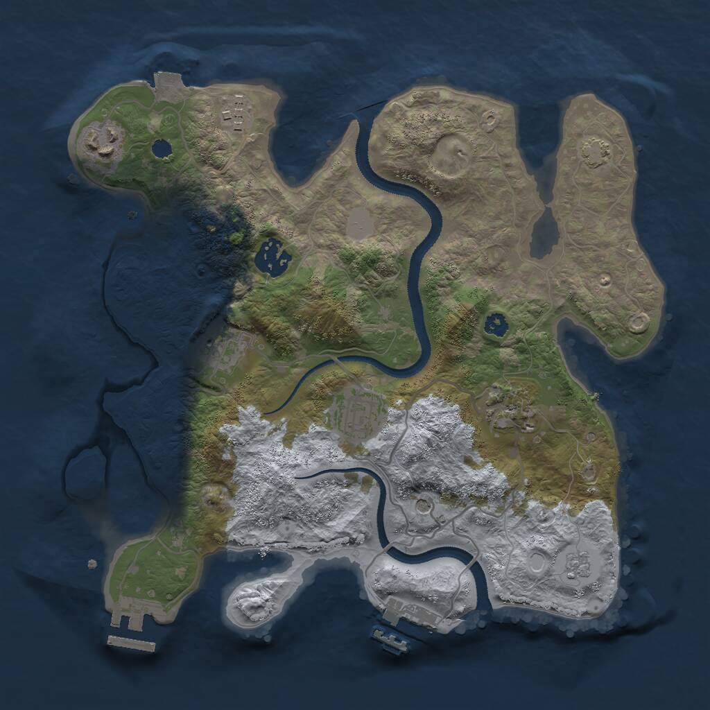 Rust Map: Procedural Map, Size: 3000, Seed: 1605498746, 12 Monuments