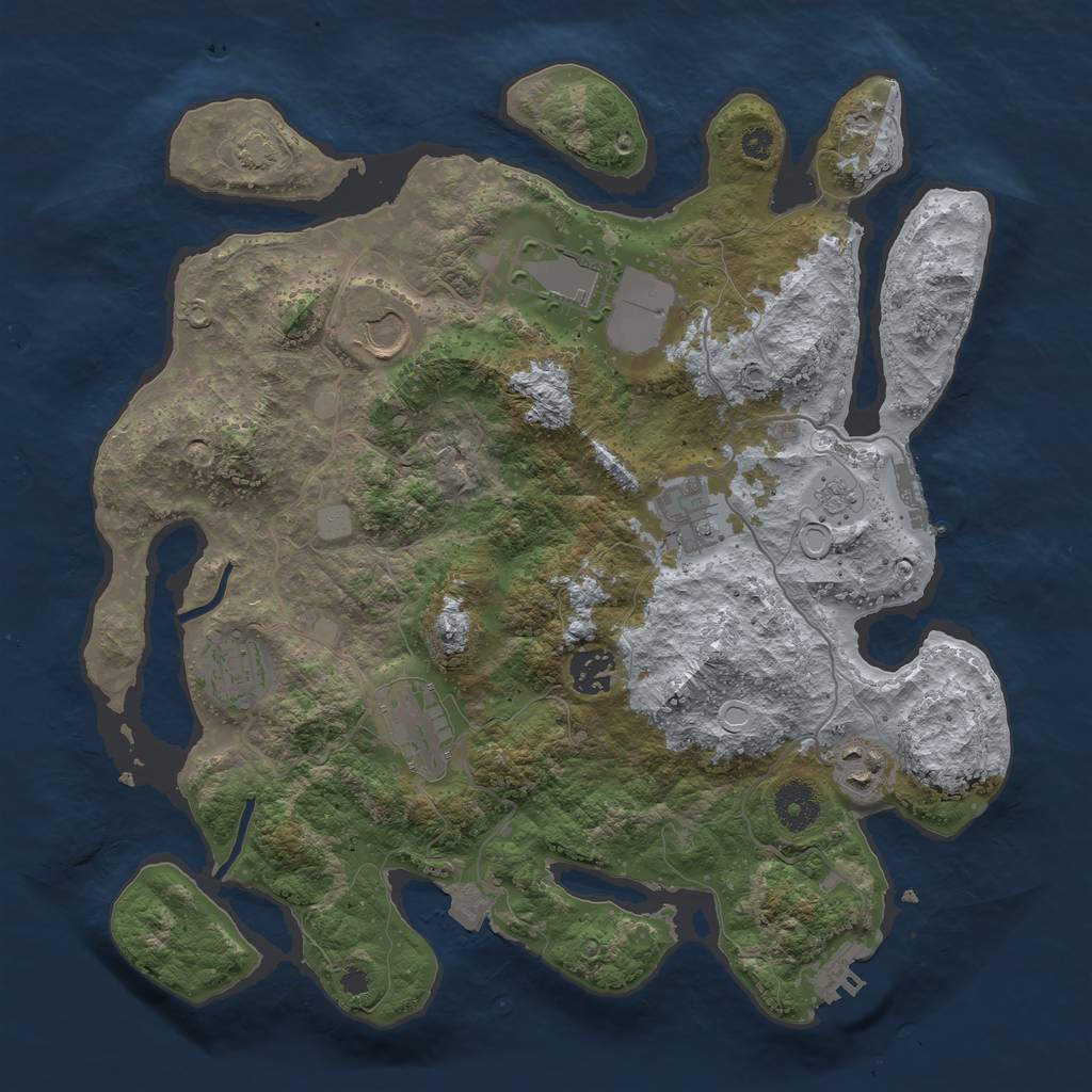 Rust Map: Procedural Map, Size: 3500, Seed: 1573729538, 14 Monuments