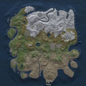 Thumbnail Rust Map: Procedural Map, Size: 3500, Seed: 1650371445, 13 Monuments