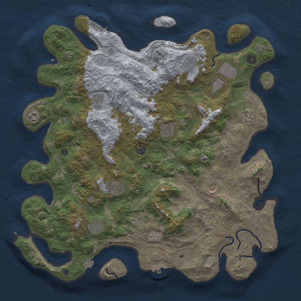 Rust Map: Procedural Map, Size: 4500, Seed: 251732263, 19 Monuments