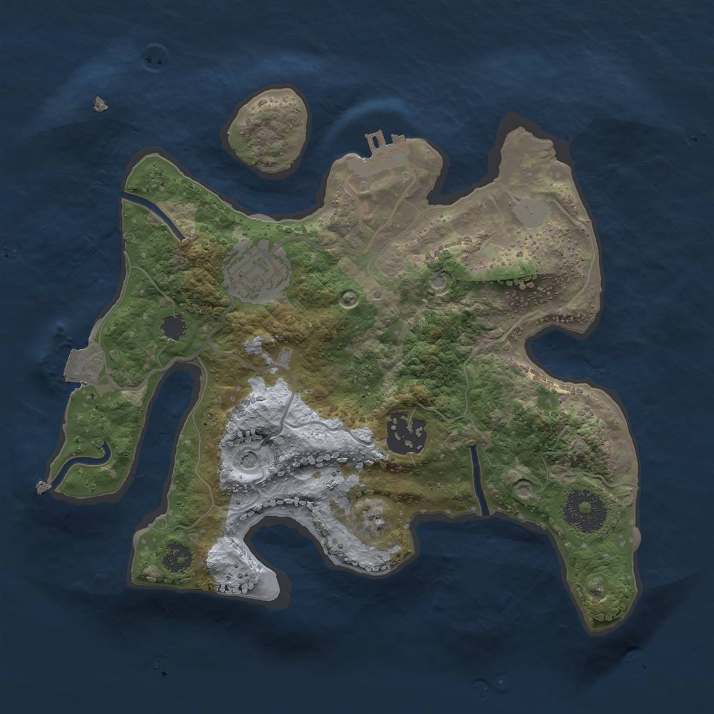Rust Map: Procedural Map, Size: 2500, Seed: 1104507862, 7 Monuments