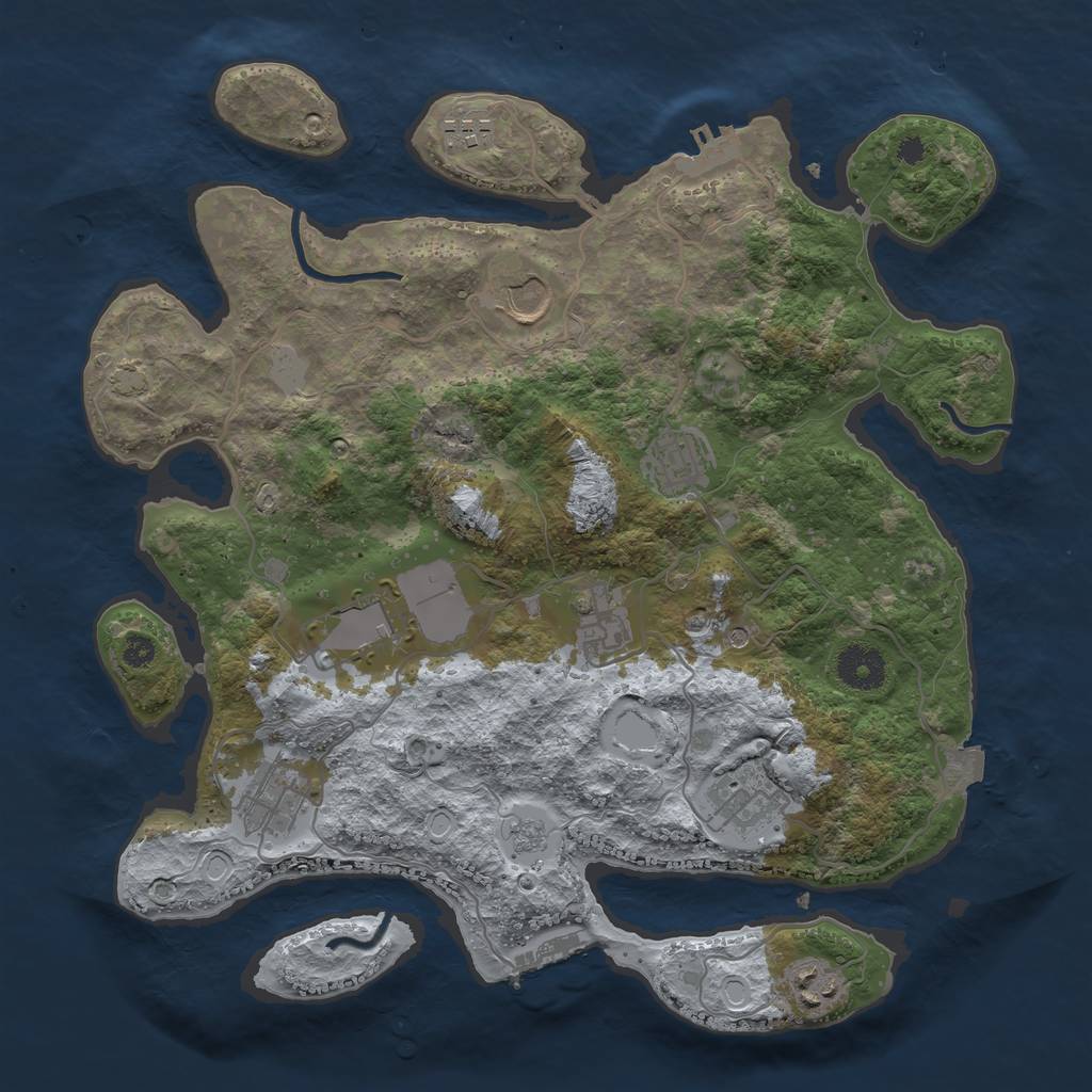 Rust Map: Procedural Map, Size: 3500, Seed: 1513014856, 16 Monuments