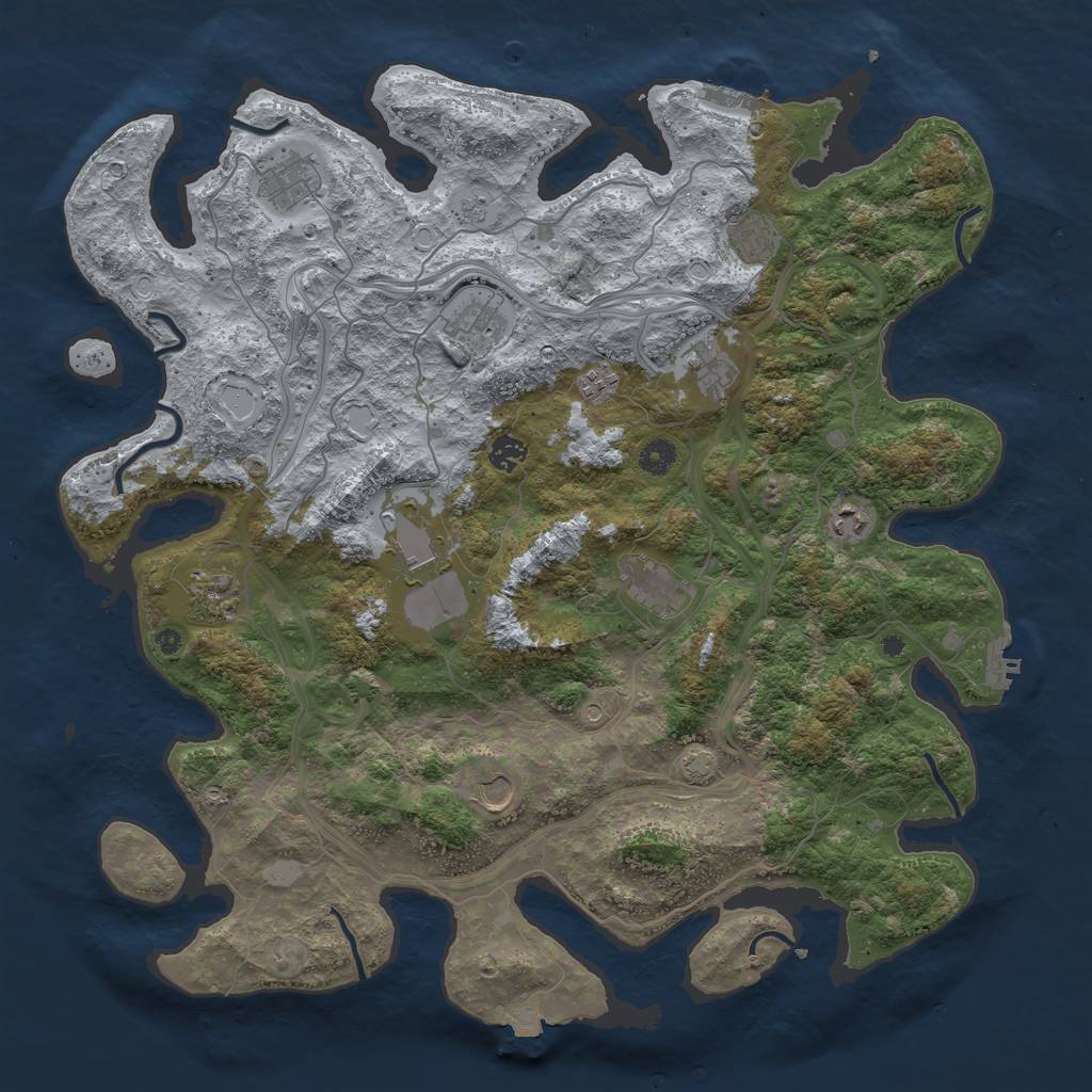 Rust Map: Procedural Map, Size: 4500, Seed: 460003133, 19 Monuments