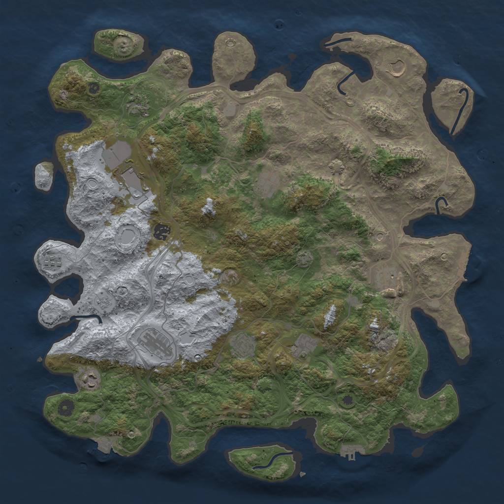 Rust Map: Procedural Map, Size: 4500, Seed: 456632090, 19 Monuments