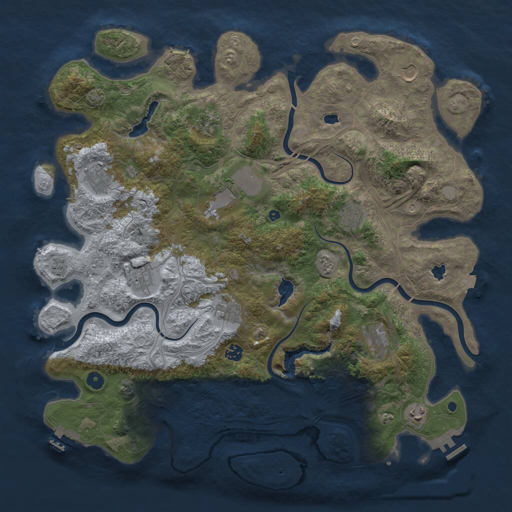Rust Map: Procedural Map, Size: 4500, Seed: 456632090, 17 Monuments