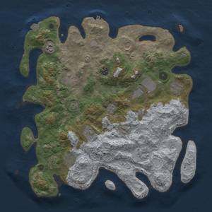 Thumbnail Rust Map: Procedural Map, Size: 3800, Seed: 651579598, 17 Monuments