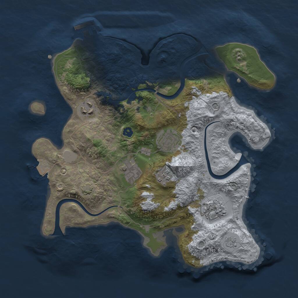 Rust Map: Procedural Map, Size: 3000, Seed: 2127232440, 10 Monuments
