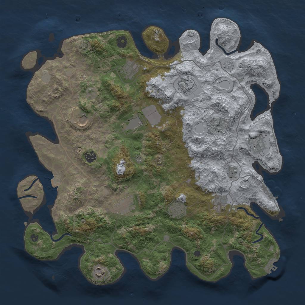 Rust Map: Procedural Map, Size: 4000, Seed: 2060398437, 19 Monuments