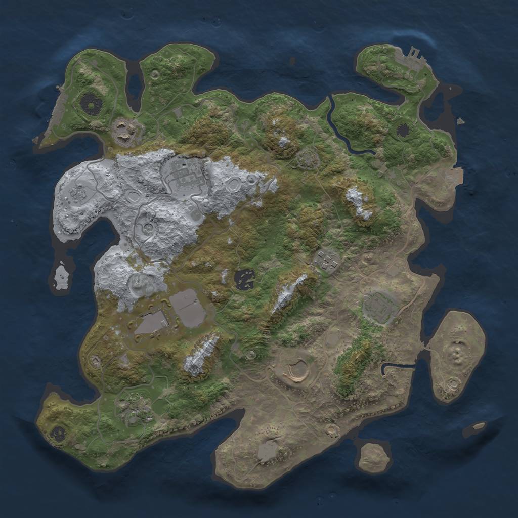 Rust Map: Procedural Map, Size: 3500, Seed: 415719704, 16 Monuments