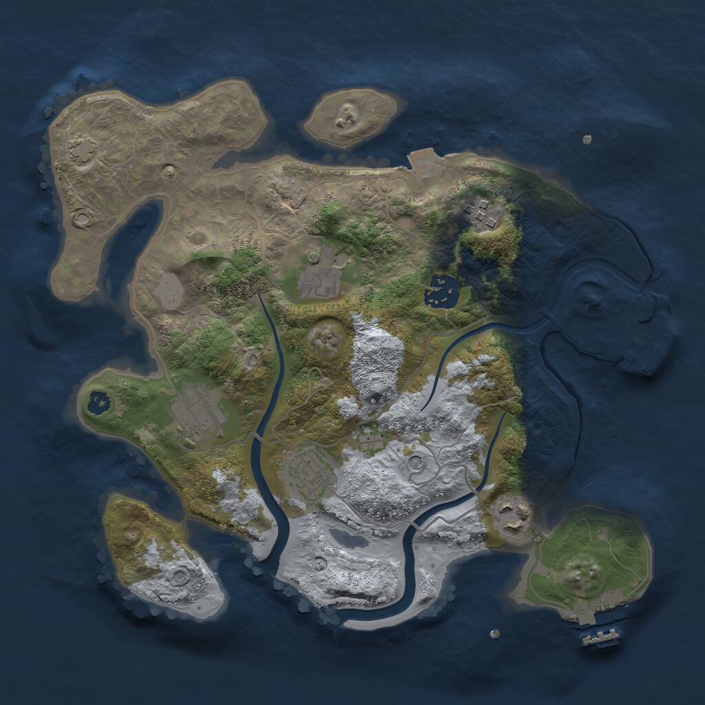 Rust Map: Procedural Map, Size: 3000, Seed: 5401124, 11 Monuments