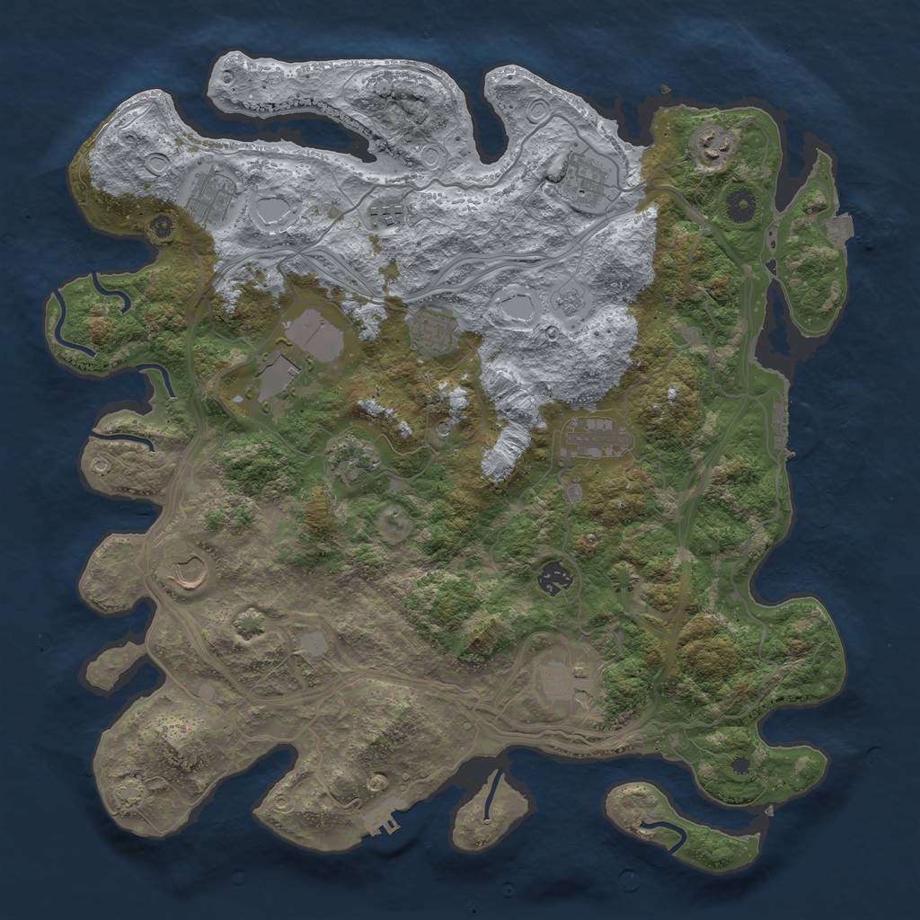 Rust Map: Procedural Map, Size: 4250, Seed: 1791862115, 19 Monuments