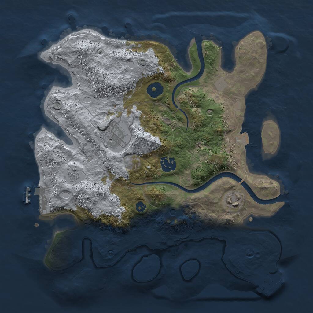 Rust Map: Procedural Map, Size: 3000, Seed: 1468404156, 8 Monuments
