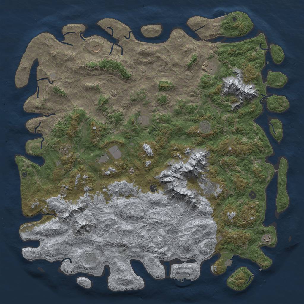 Rust Map: Procedural Map, Size: 6000, Seed: 969876834, 19 Monuments