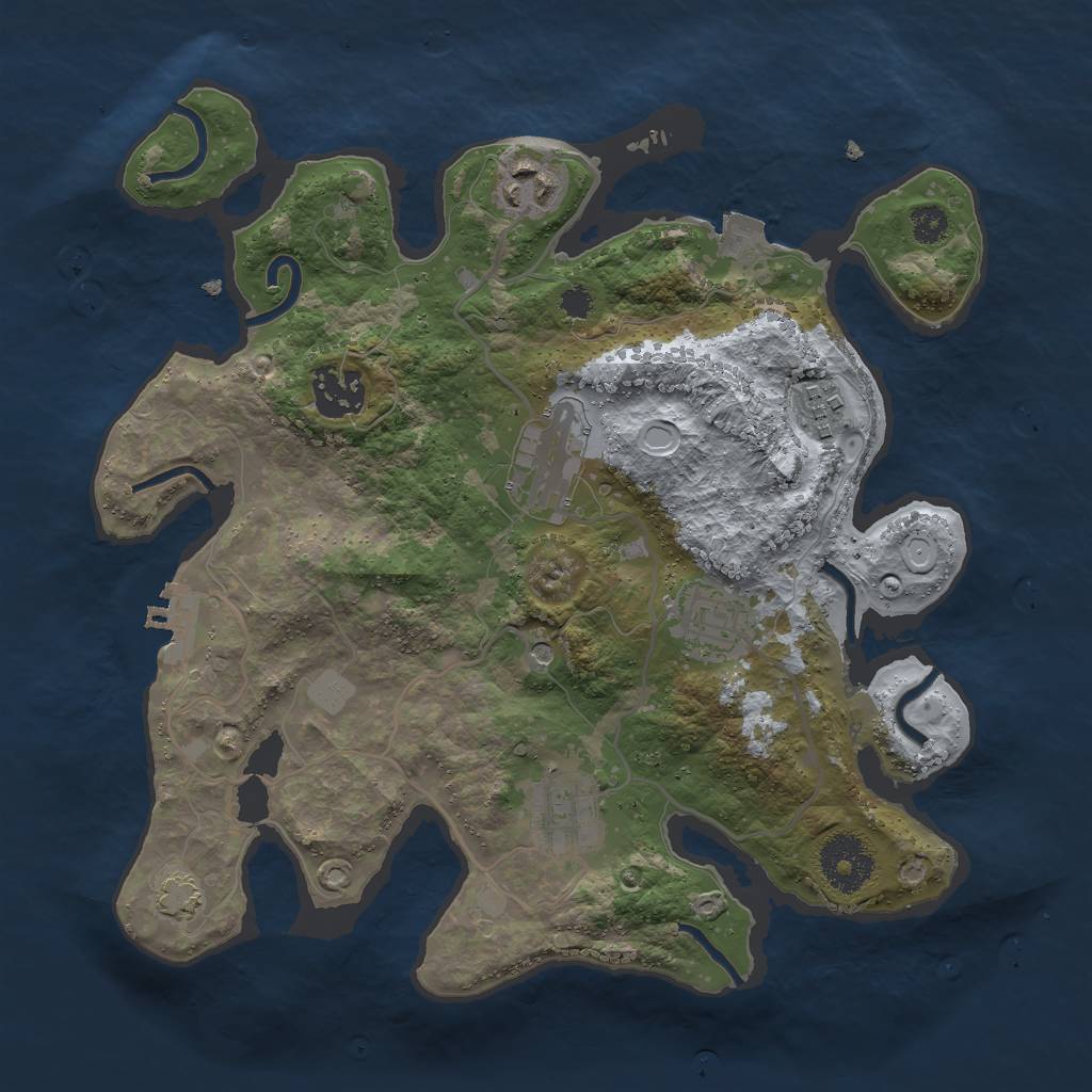 Rust Map: Procedural Map, Size: 3000, Seed: 75880597, 12 Monuments
