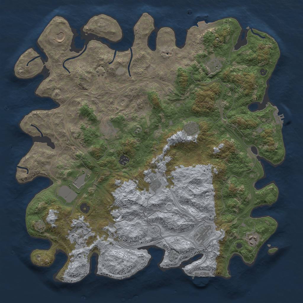 Rust Map: Procedural Map, Size: 4500, Seed: 146319800, 19 Monuments