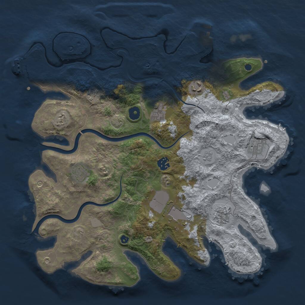 Rust Map: Procedural Map, Size: 3700, Seed: 1248849624, 14 Monuments